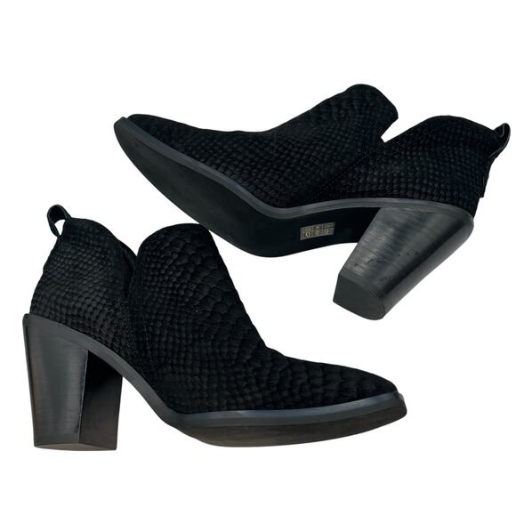 Jeffrey Campbell Womens Size 8.5 Rosee Snake Suede Leather Boots Booties Black - Picture 9 of 13